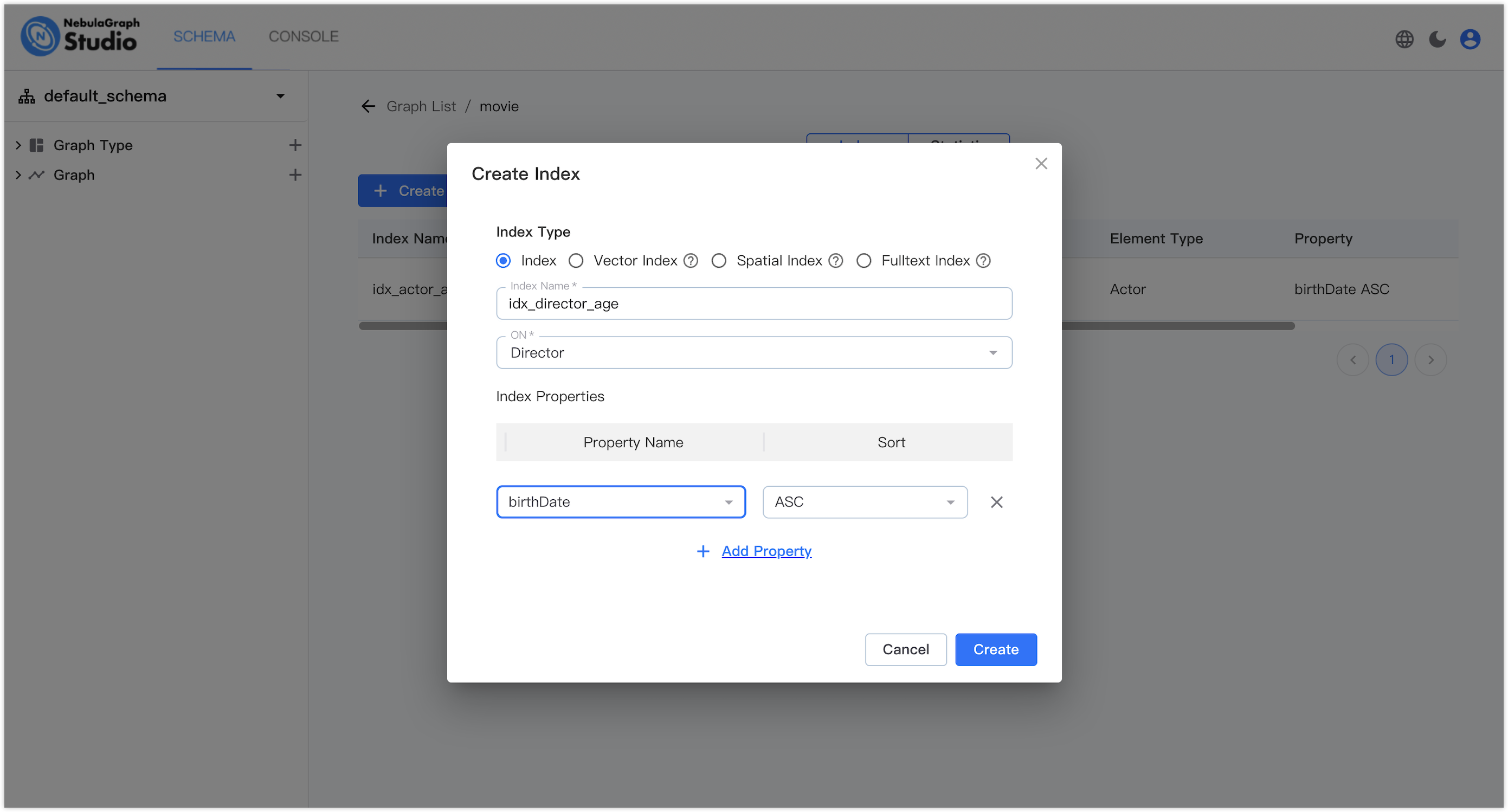 Create an index