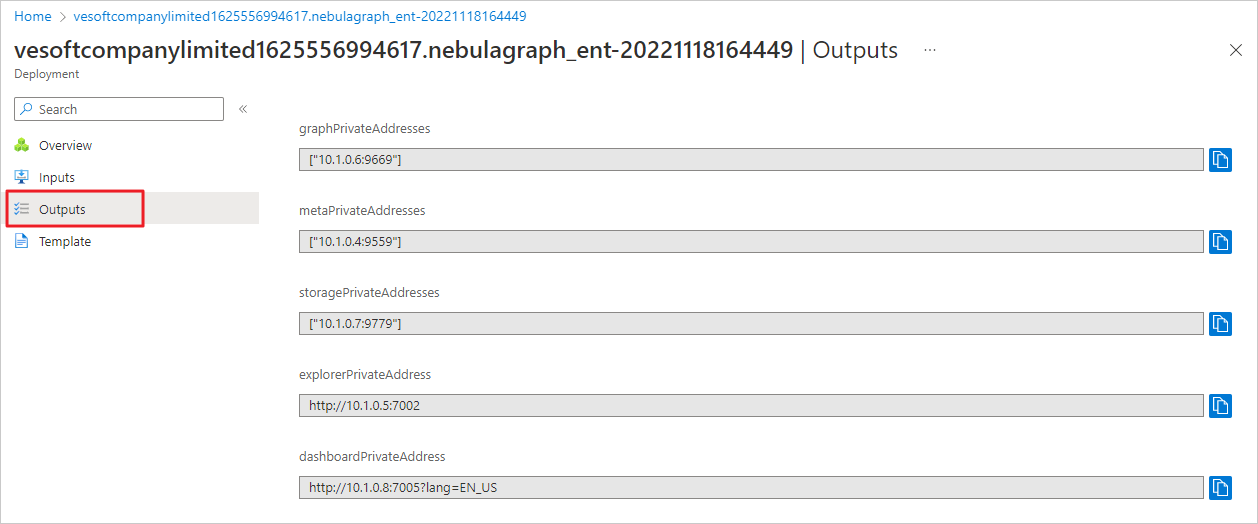 NebulaGraph on Azure connection information